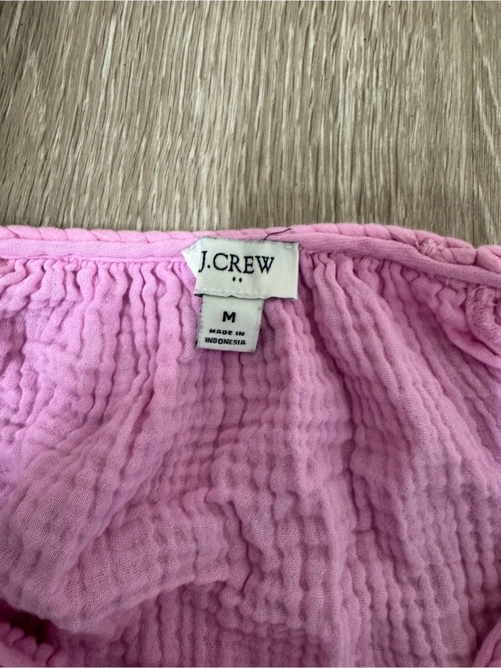 J. Crew Puff Sleeve Braided Neckline Gauze Too